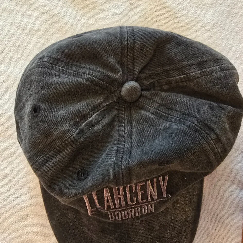 Larceny Bourbon Whisky Whisky Black Ball Cap NEW Distressed. Adjustable Ad Adver
